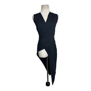 Fashion Nova black sleeveless asymmetrical blouse size S